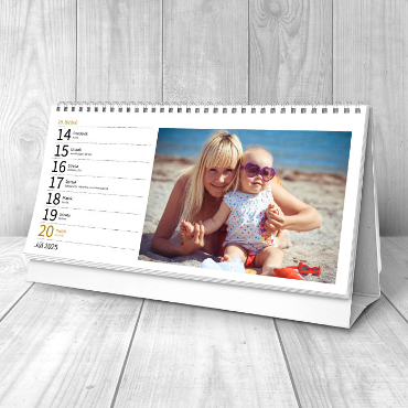 Stolní týdenní fotokalendář na rok 2026 - Klasika bílý slovenský