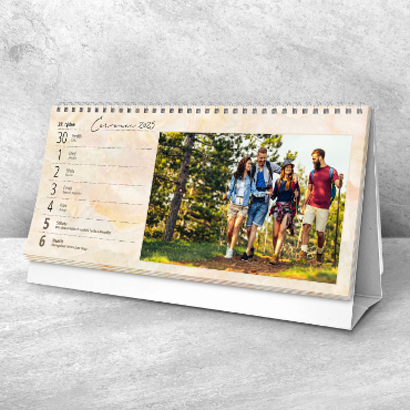 Stolní týdenní fotokalendář na rok 2026 - Mramor