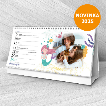 Stolní týdenní fotokalendář na rok 2026 - Mořská panna