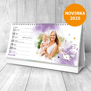 Stolní týdenní fotokalendář na rok 2026 - Jednorožec