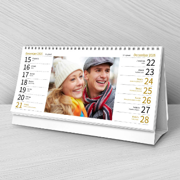 Stolní čtrnáctidenní fotokalendáře na rok 2026, online tvorba - Klasika bílý slovenský