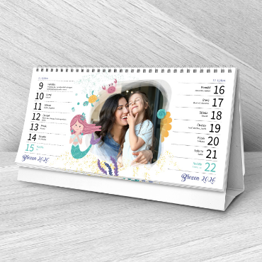 Stolní čtrnáctidenní fotokalendáře na rok 2026, online tvorba - Mořská panna