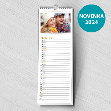 Vázankový kalendář z vlastních fotek online 2025 - Klasika bílý slovenský