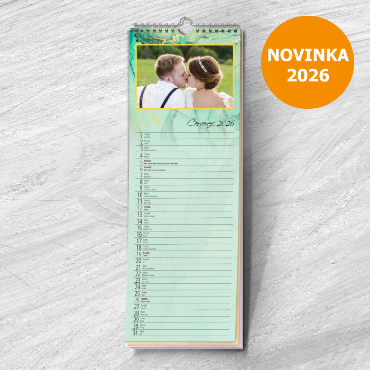 Vázankový kalendář z vlastních fotek online 2026 - Zlatý prach