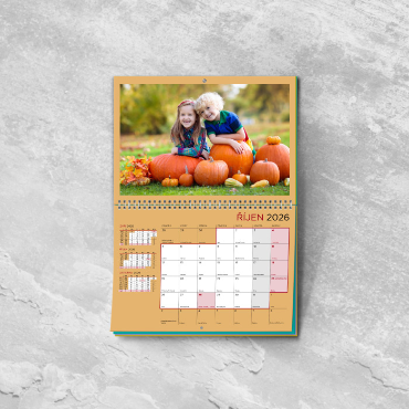 Nástěnný plánovací fotokalendář na rok 2026 rychle a online - Pestrý plánovací malý