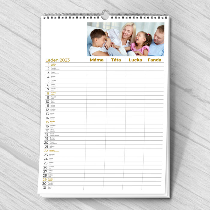 Nástěnný plánovací kalendář - Rodinný plánovací
