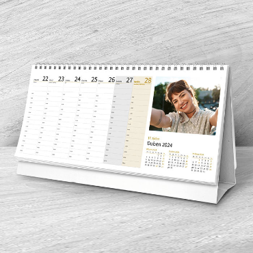 Stolní týdenní fotokalendář na rok 2024 - Plánovací bílý